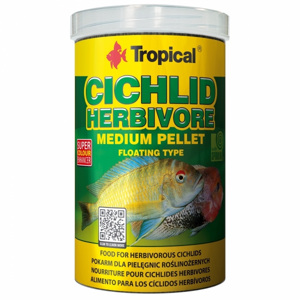Tropical Cichlid Herbivore Medium Pellet